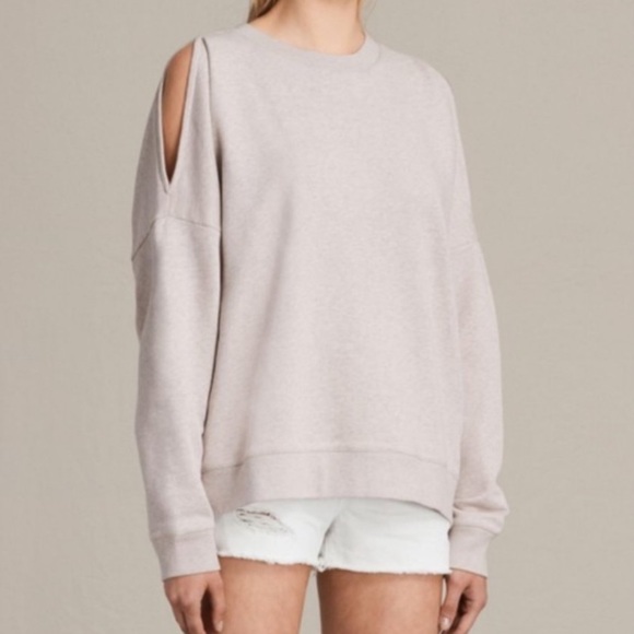 All Saints Tops - All Saints Unai Oversized Cold Shoulder Sweatshirt [P66]
